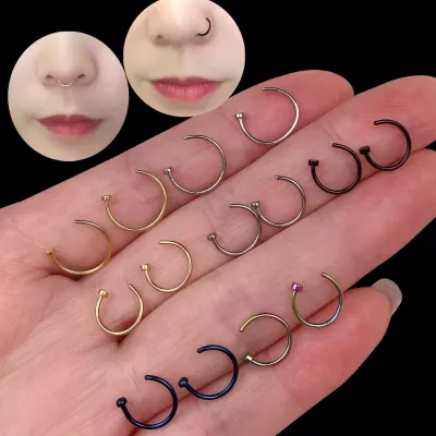  C Shape Non Piercing Fake Nose Ring (5 pcs)